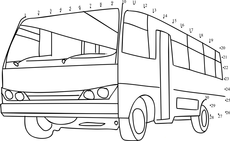 Starline School Bus dot to dot worksheets