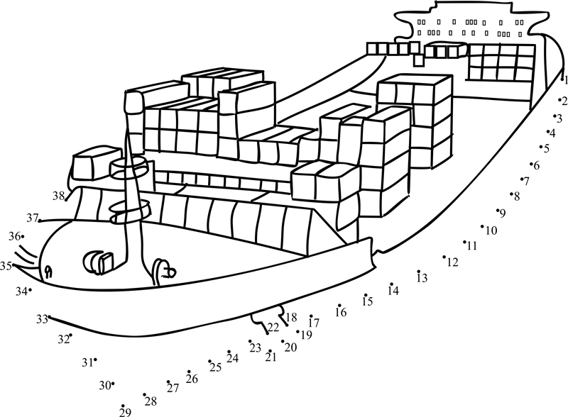 Cargo Cruise dot to dot worksheets