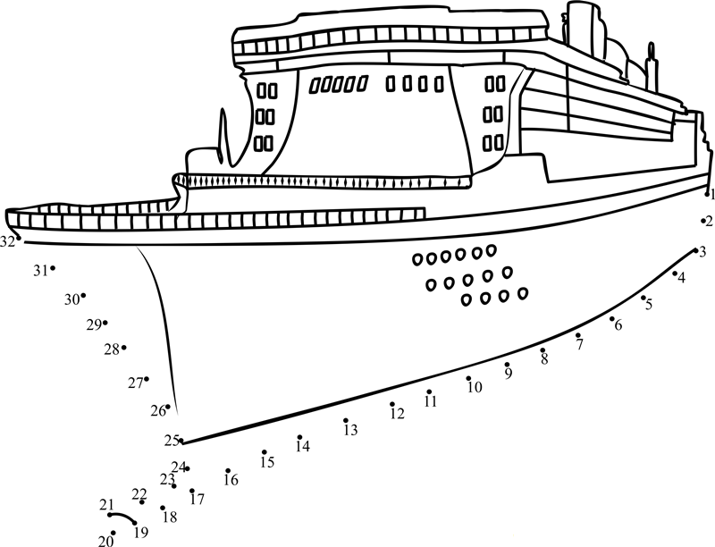 Passenger Ship dot to dot worksheets