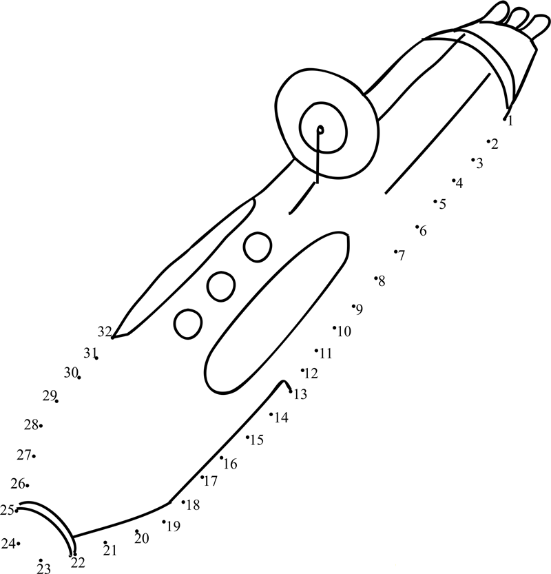 Antimatter Spaceship dot to dot worksheets