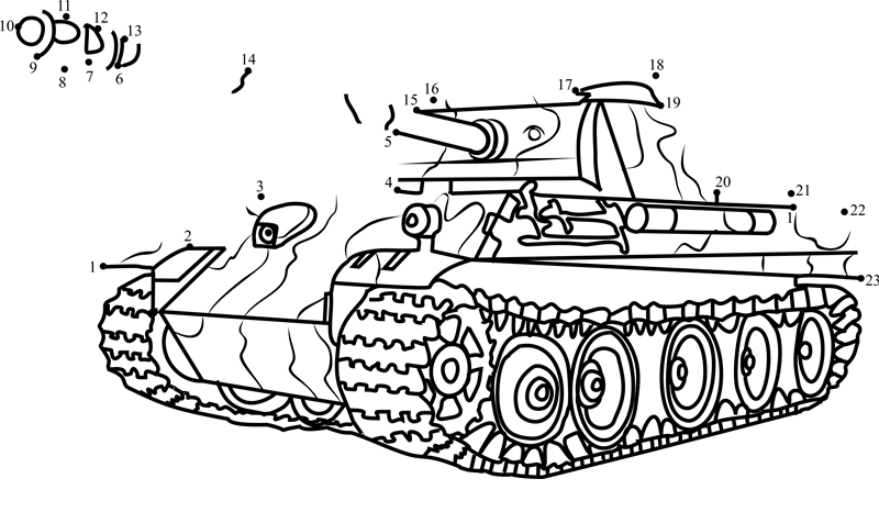 German-Panther-Army-Tank-Dot-To-Dot dot to dot worksheets