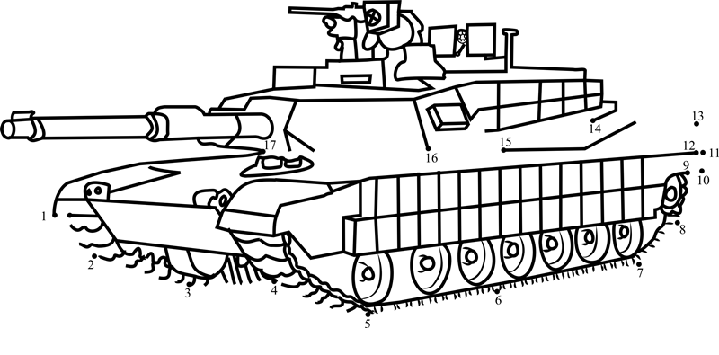 M1-Abrams-Army-Tank-Dot-To-Dot printable dot to dot worksheet