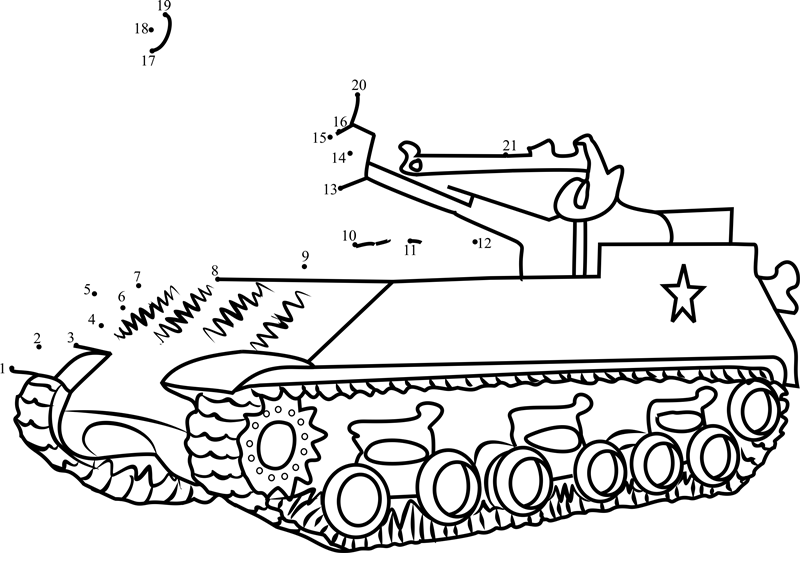 M43-Army-Tank-Dot-To-Dot printable dot to dot worksheet