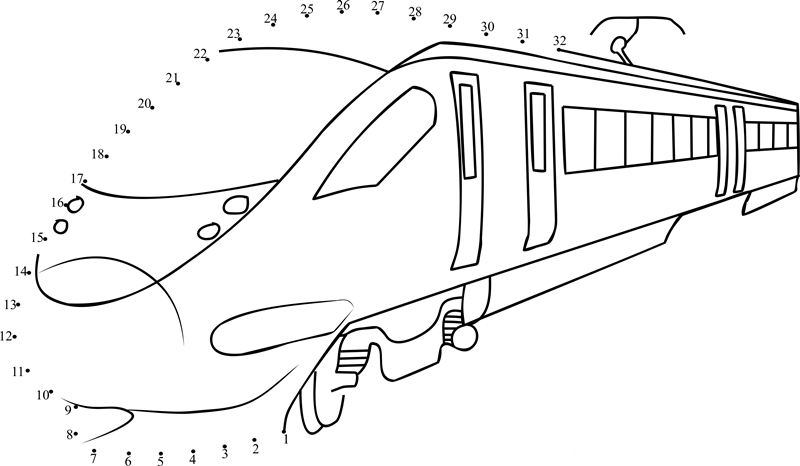 Bullet Train dot to dot worksheets