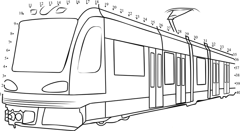 Metro Train dot to dot worksheets