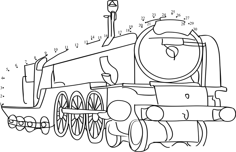 Steam Train dot to dot worksheets