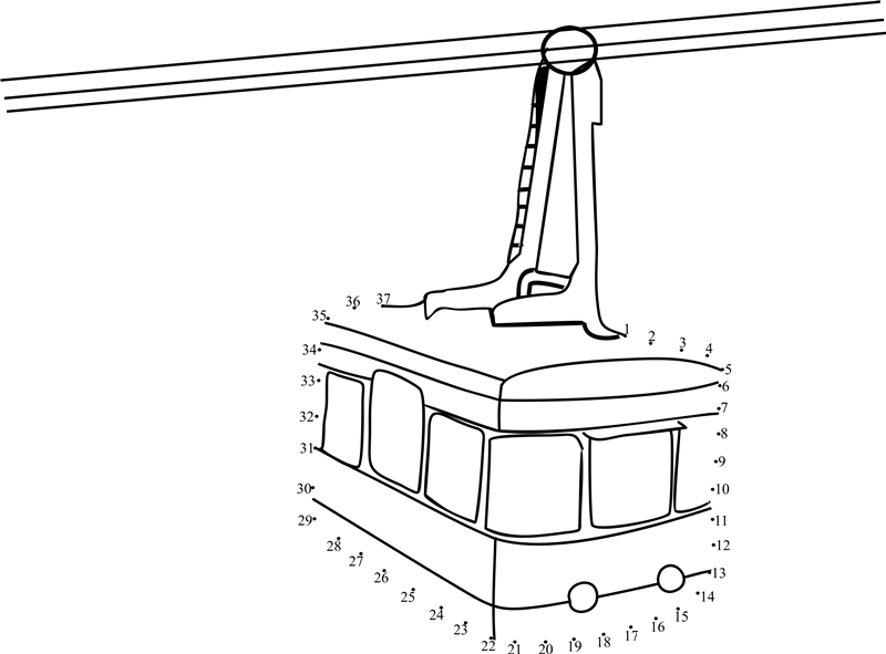 Aerial Tramway dot to dot worksheets