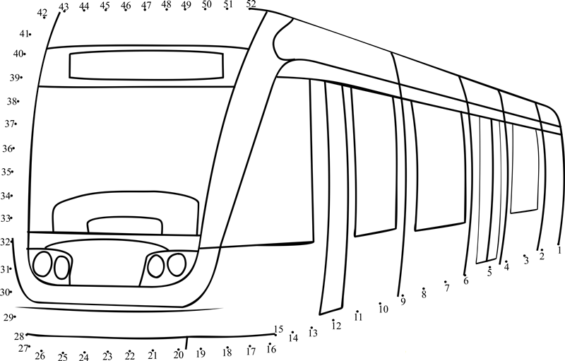 Low Floor Tram dot to dot worksheets