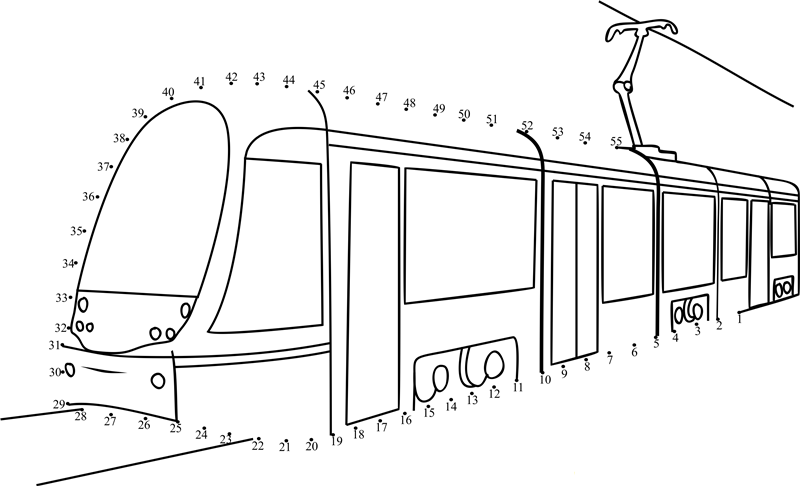 Passenger Tram dot to dot worksheets