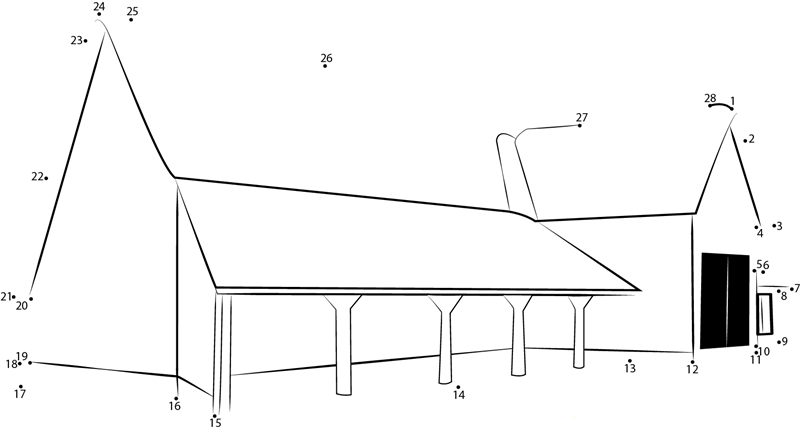 The Black Barn printable dot to dot worksheet