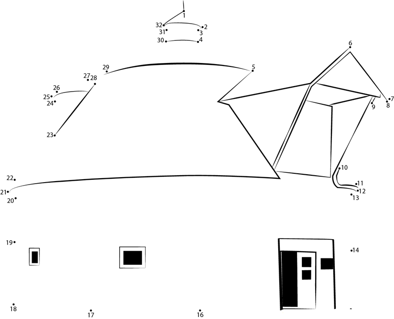 The Iowa Barn printable dot to dot worksheet