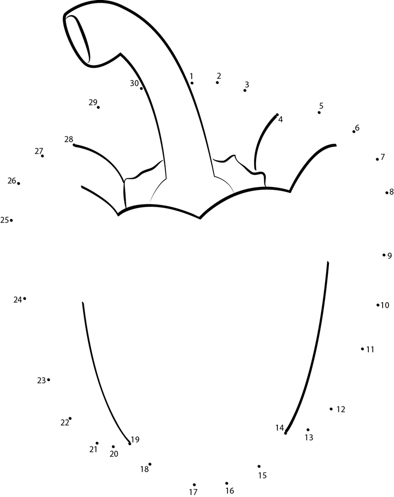 Bell Pepper printable dot to dot worksheet