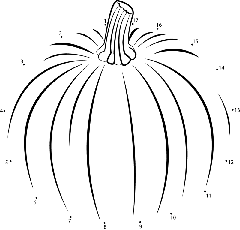 Huge Pumpkin printable dot to dot worksheet