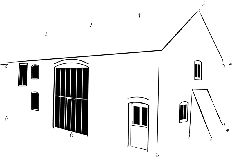 Threshing Barn printable dot to dot worksheet