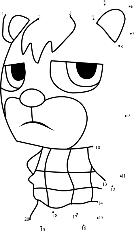 Aisle-Animal-Crossing-Dot-To-Dot dot to dot worksheet