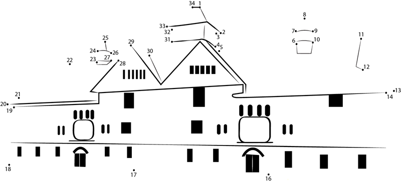 Tobacco Barn printable dot to dot worksheet