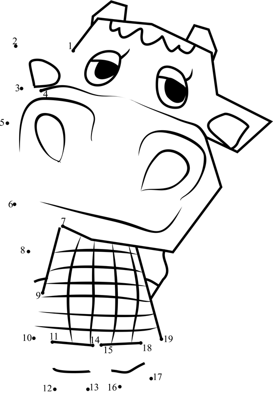 Bessie-Animal-Crossing-Dot-To-Dot dot to dot worksheets