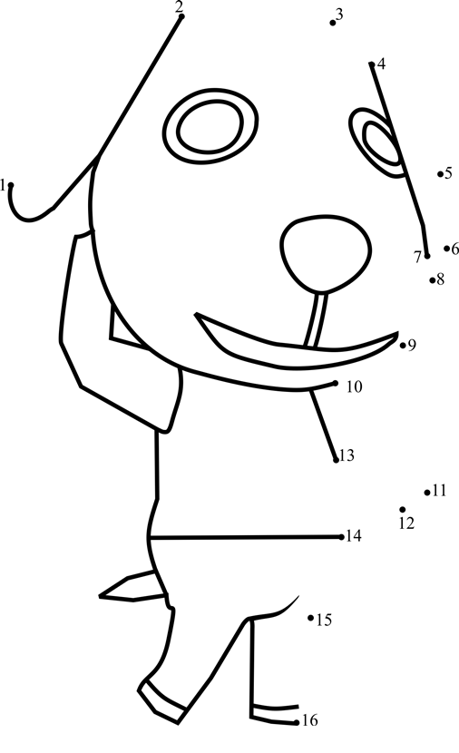 Biskit-Animal-Crossing-Dot-To-Dot dot to dot worksheets