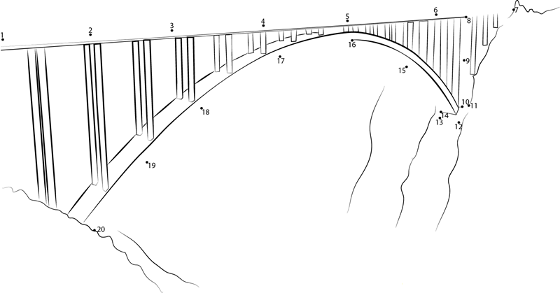 Bloukrans Bridge printable dot to dot worksheet