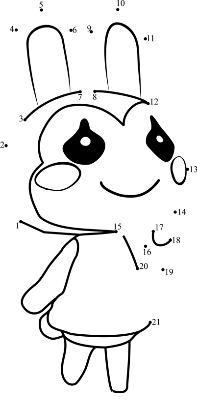 Bunnie-Animal-Crossing-Dot-To-Dot dot to dot worksheets