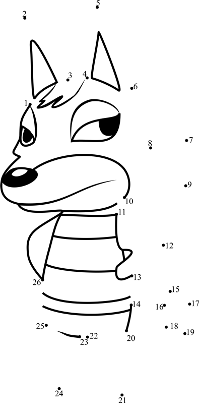 Chief-Animal-Crossing-Dot-To-Dot dot to dot worksheets