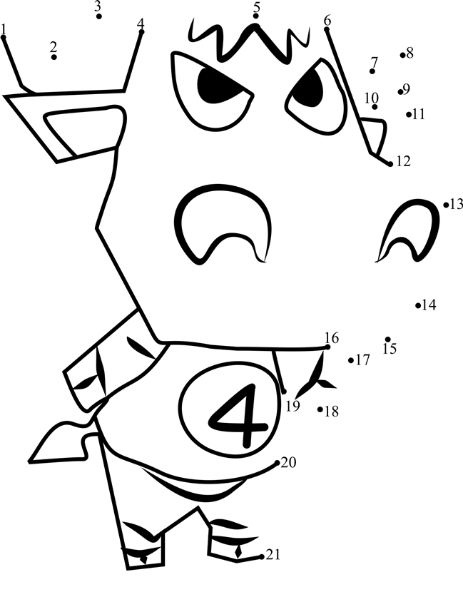 Chuck-Animal-Crossing-Dot-To-Dot dot to dot worksheets