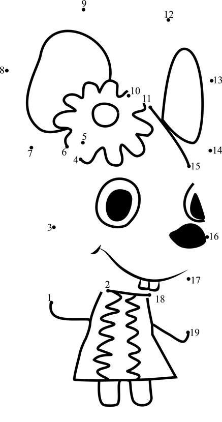 Flossie-Animal-Crossing-Dot-To-Dot dot to dot worksheets