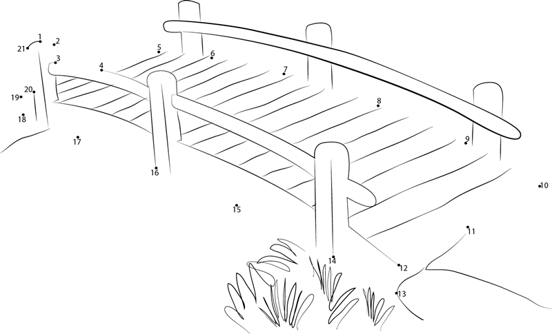 Garden Bridges printable dot to dot worksheet