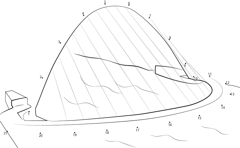 Gateshead Millennium Bridge printable dot to dot worksheet