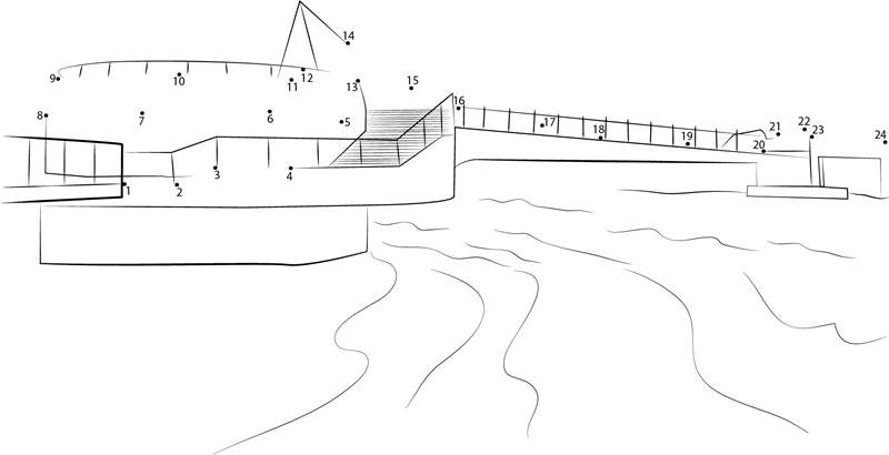 Hull Swing Bridge printable dot to dot worksheet