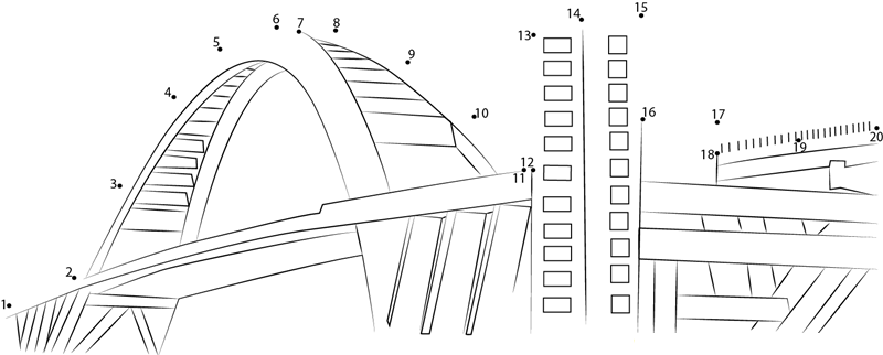 Lupu Bridge printable dot to dot worksheet