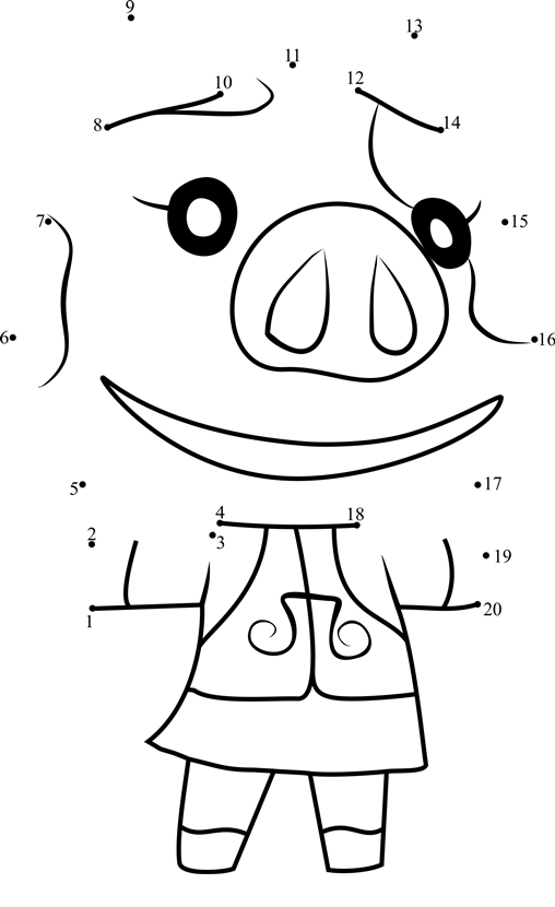 Maggie-Animal-Crossing-Dot-To-Dot printable dot to dot worksheet