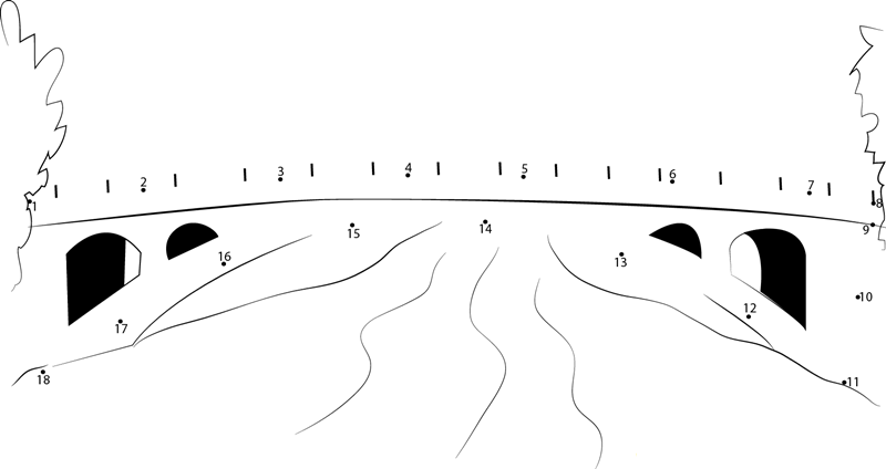 Openspandrel Segmental Arch Bridge printable dot to dot worksheet