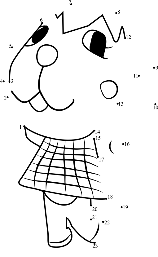 Megumi-Animal-Crossing-Dot-To-Dot dot to dot worksheets