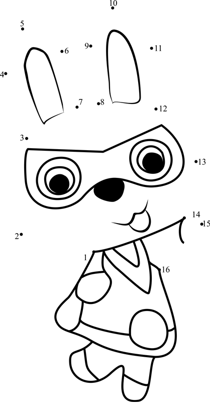 Mirako-Animal-Crossing-Dot-To-Dot printable dot to dot worksheet