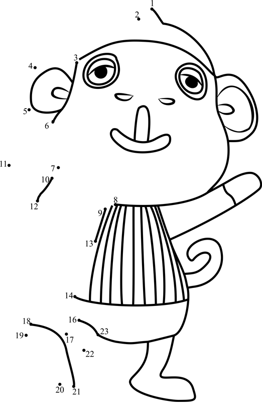 Monty-Animal-Crossing-Dot-To-Dot printable dot to dot worksheet