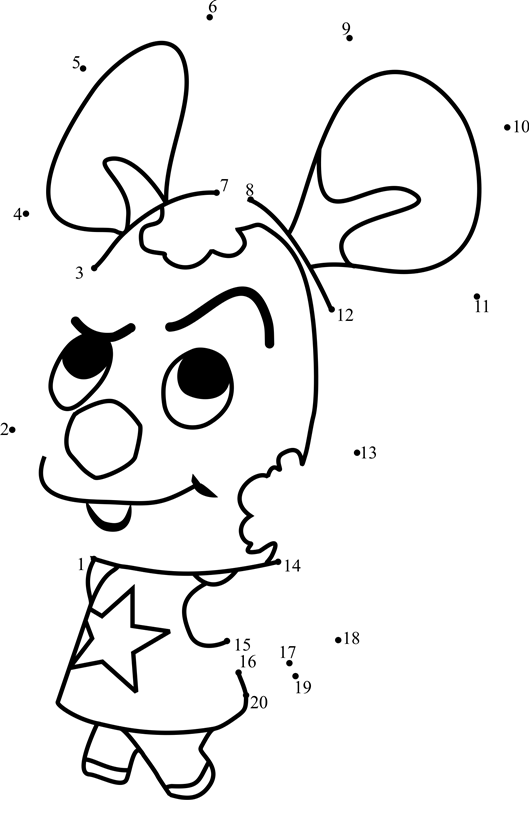 Moose-Animal-Crossing-Dot-To-Dot printable dot to dot worksheet