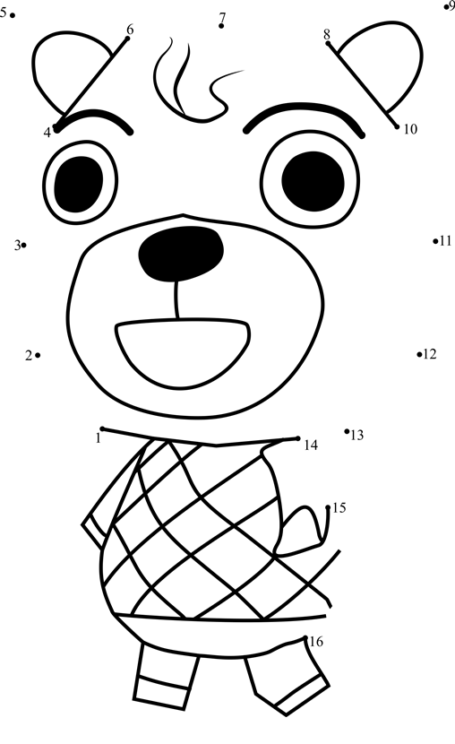 Olive-Animal-Crossing-Dot-To-Dot printable dot to dot worksheet