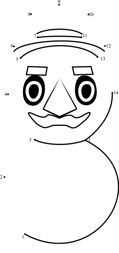 Papa-Snowman-Animal-Crossing-Dot-To-Dot printable dot to dot worksheet