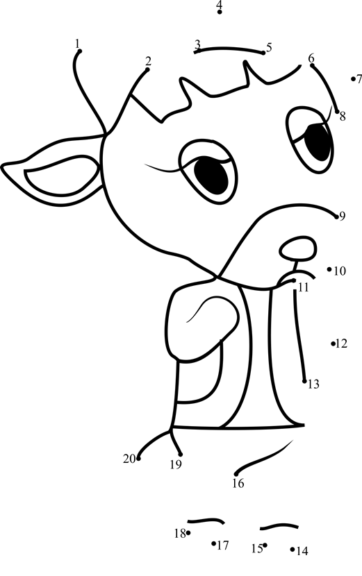 Pashmina-Animal-Crossing-Dot-To-Dot printable dot to dot worksheet