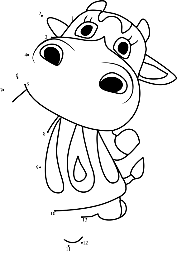 Patty-Animal-Crossing-Dot-To-Dot printable dot to dot worksheet