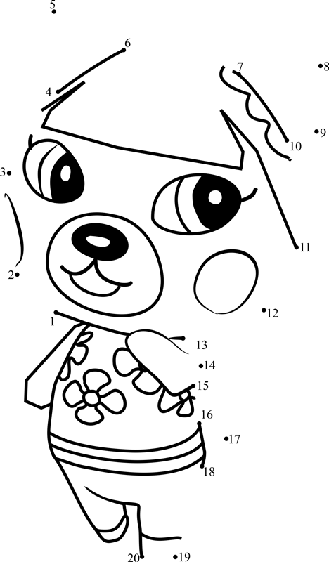 Pekoe-Animal-Crossing-Dot-To-Dot dot to dot worksheets