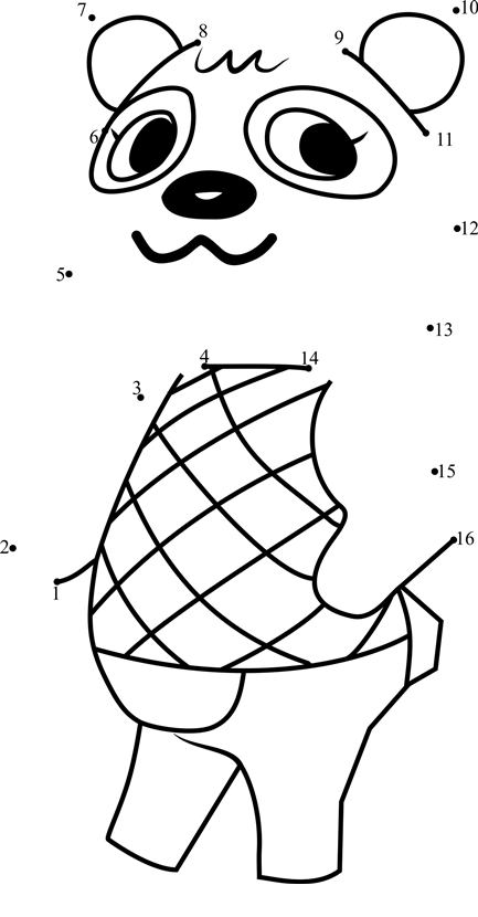 Pinky-Animal-Crossing-Dot-To-Dot printable dot to dot worksheet
