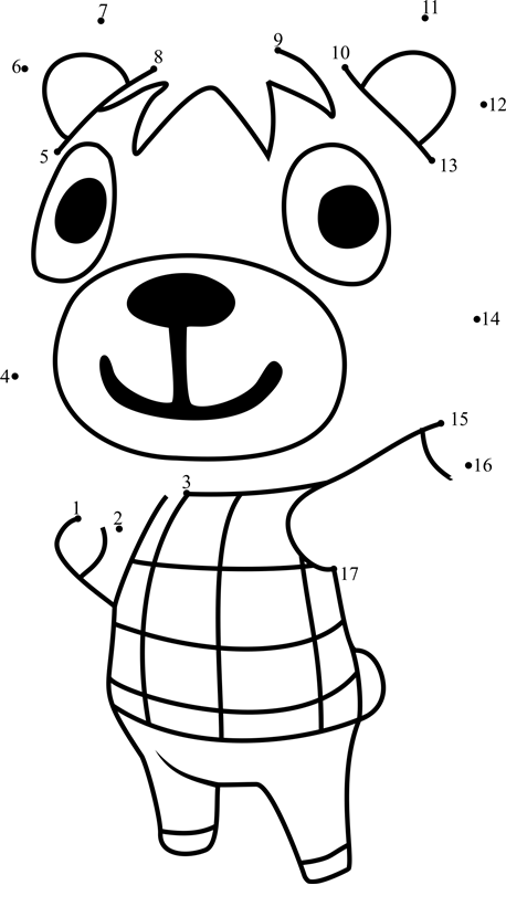 Poncho-Animal-Crossing-Dot-To-Dot printable dot to dot worksheet