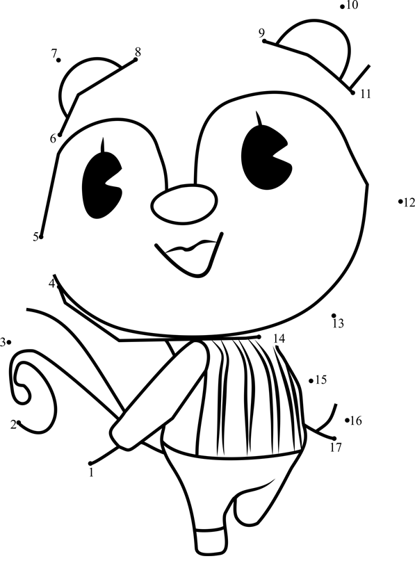 Poppy-Animal-Crossing-Dot-To-Dot printable dot to dot worksheet