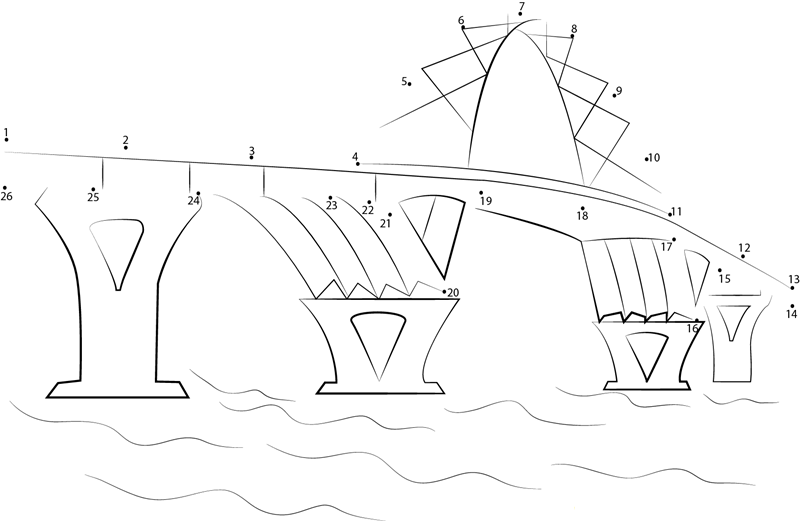 Tr Crown Point Bridge printable dot to dot worksheet