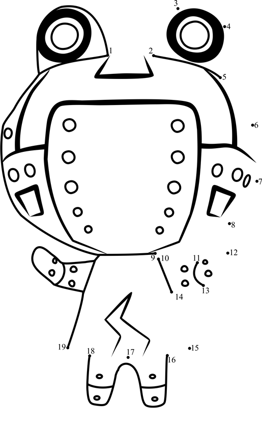 Ribbot-Animal-Crossing-Dot-To-Dot printable dot to dot worksheet