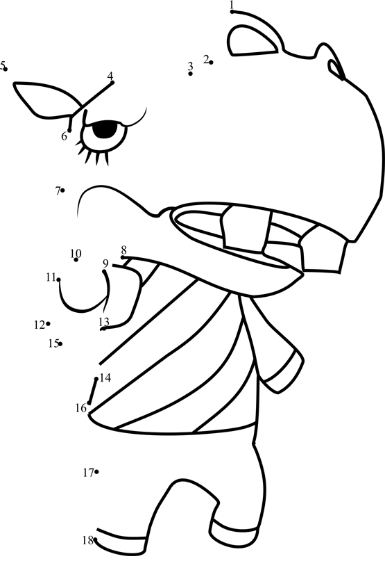 Rocco-Animal-Crossing-Dot-To-Dot printable dot to dot worksheet