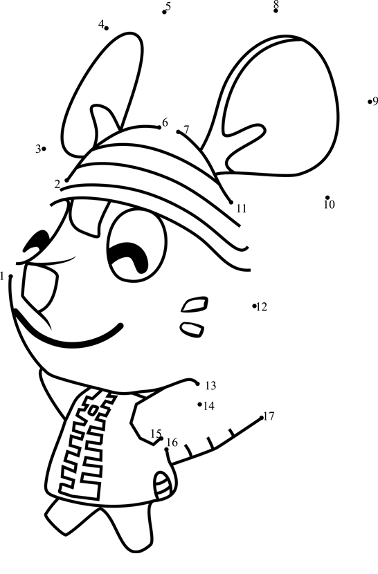 Rod-Animal-Crossing-Dot-To-Dot printable dot to dot worksheet