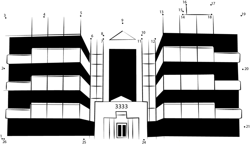 3333 Building printable dot to dot worksheet